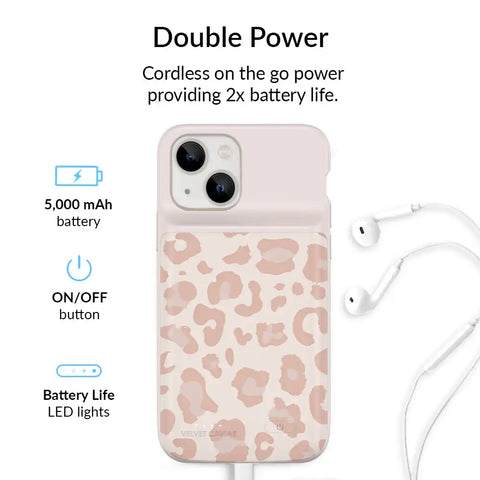 Blush Leopard iPhone Charging Case