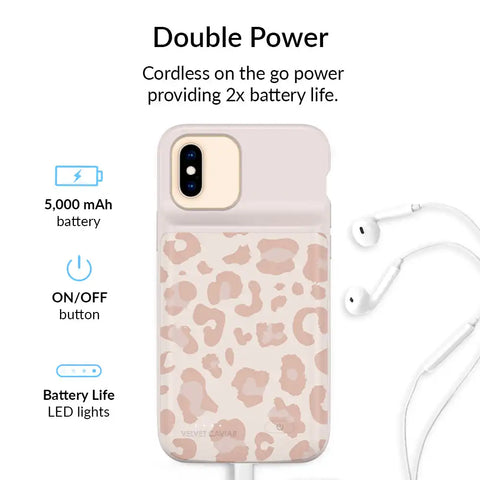 Blush Leopard iPhone Charging Case