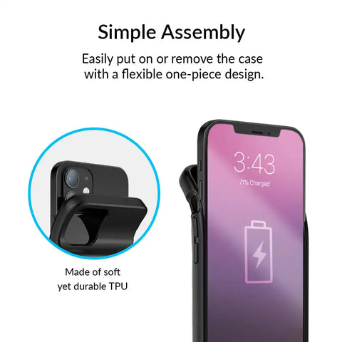 Black Gingham iPhone Charging Case