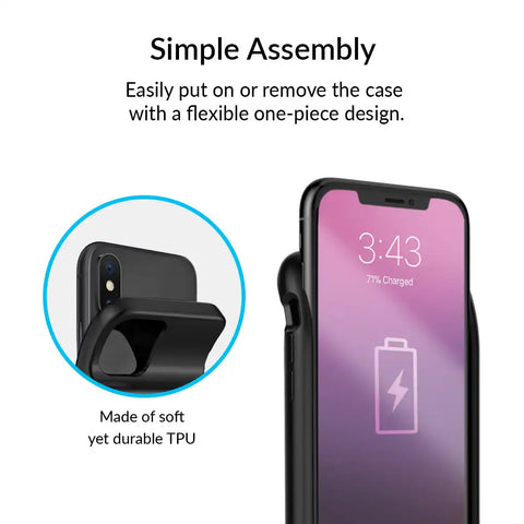 Black Gingham iPhone Charging Case