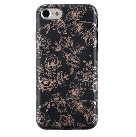 Floral Rose Gold Chrome iPhone Case