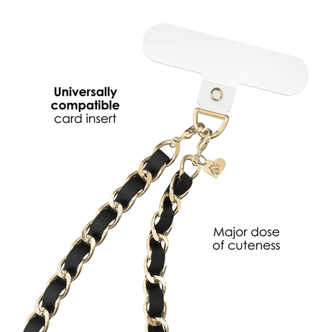 Black Leather Chain Phone Charm
