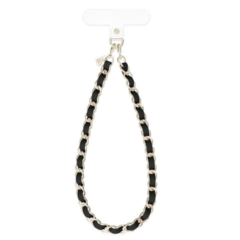 Black Leather Chain Phone Charm