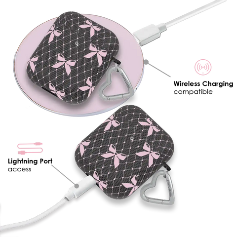 Lacy Pink Bows AirPod Case