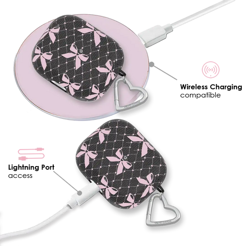 Lacy Pink Bows AirPod Case