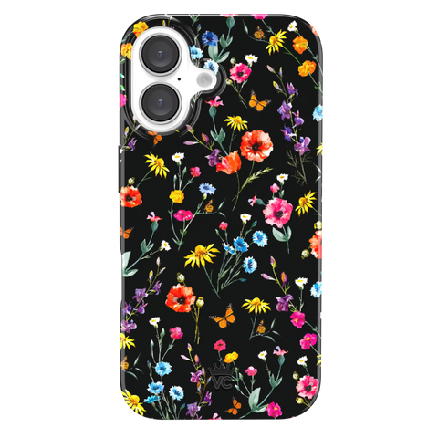 Black Wildflower iPhone Case