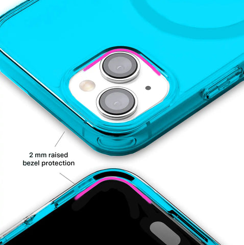 Neon Blue Clear iPhone Case
