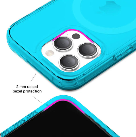 Neon Blue Clear iPhone Case