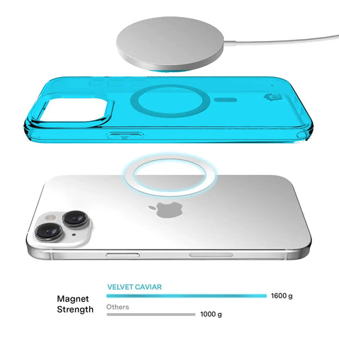 Neon Blue Clear iPhone Case