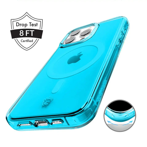 Neon Blue Clear iPhone Case