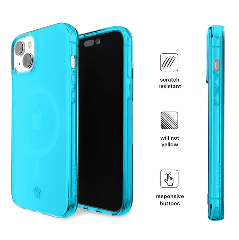 Neon Blue Clear iPhone Case