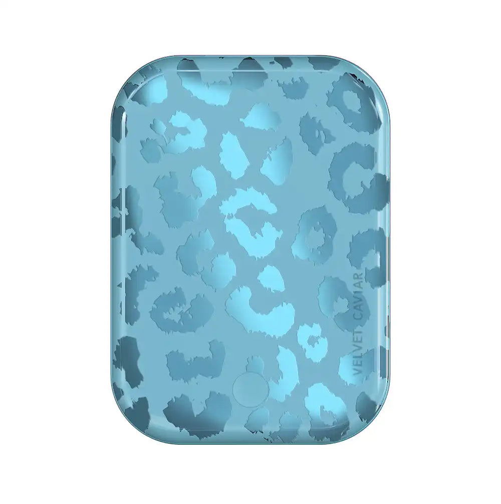 Blue Sapphire Leopard Portable MagSafe Charger Power Pack
