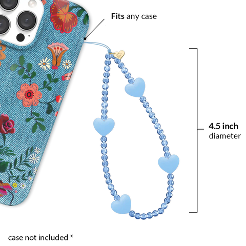 Blue Heart Phone Charm