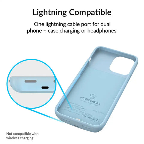 Light Blue iPhone Charging Case