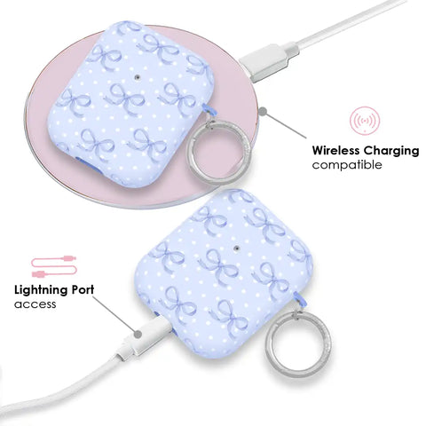 Lovely Blue Bows AirPod Case