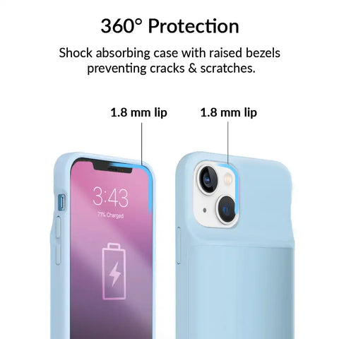 Light Blue iPhone Charging Case
