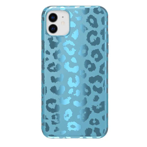 Blue Sapphire Leopard iPhone Case