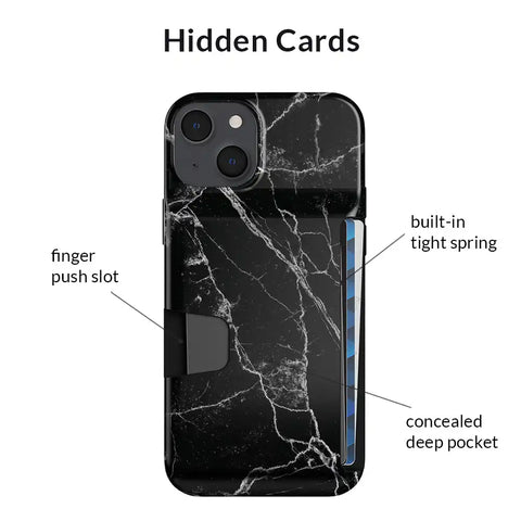 Black Marble Iphone Wallet Case