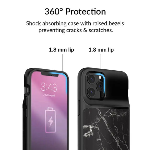 Black Marble iPhone Charging Case