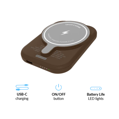 Espresso Brown Portable MagSafe Charger Power Pack