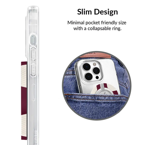 Burgundy Vibe Checker MagSafe Grip Ring