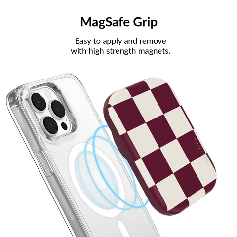 Burgundy Vibe Checker Portable MagSafe Charger Power Pack
