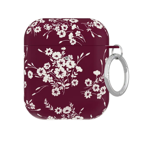 French Burgundy Floral AirPod Case