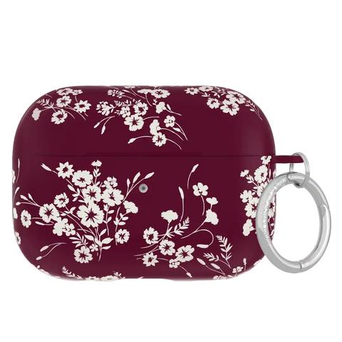 French Burgundy Floral AirPod Case