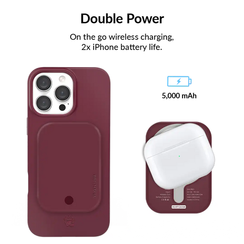 Burgundy 1990 Portable MagSafe Charger Power Pack