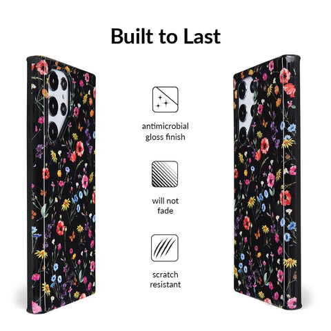 Black Wildflower Samsung Case