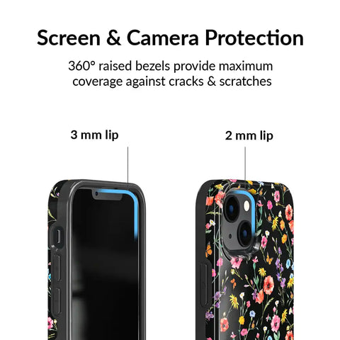 Black Wildflower iPhone Case