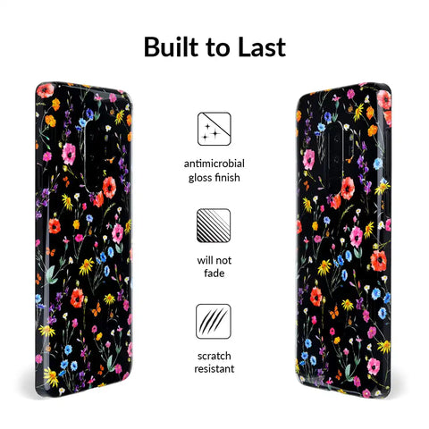Black Wildflower Samsung Case