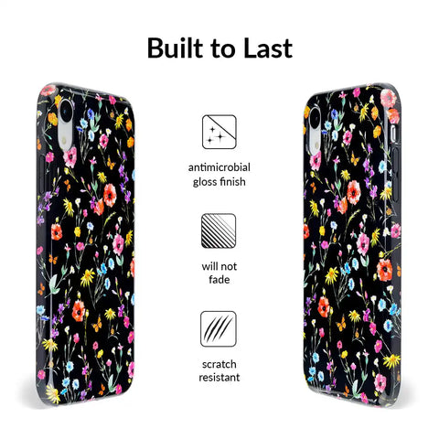 Black Wildflower iPhone Case