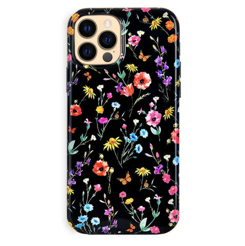 Black Wildflower iPhone Case