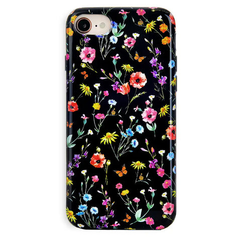 Black Wildflower iPhone Case