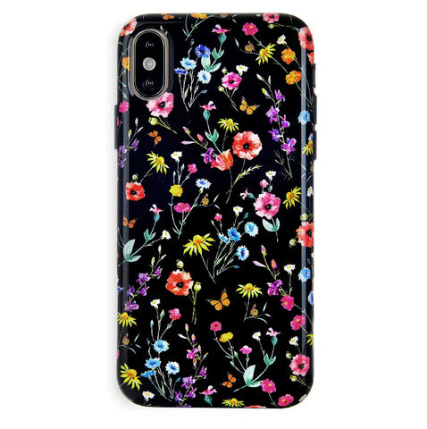 Black Wildflower iPhone Case