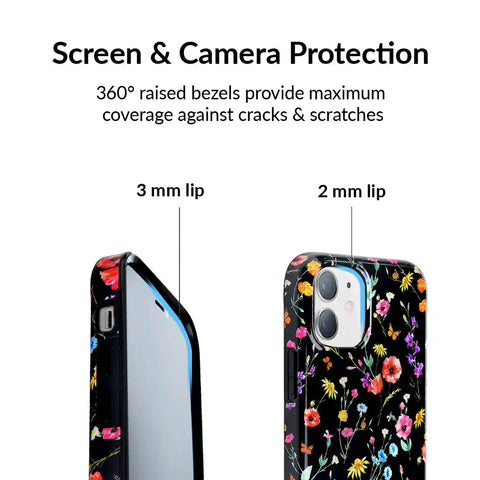 Black Wildflower iPhone Case