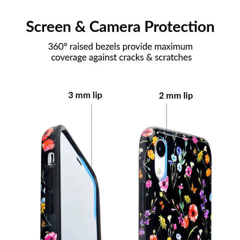 Black Wildflower iPhone Case