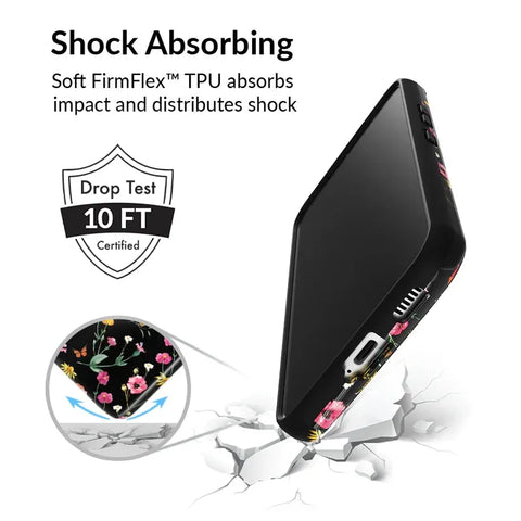Black Wildflower Samsung Case