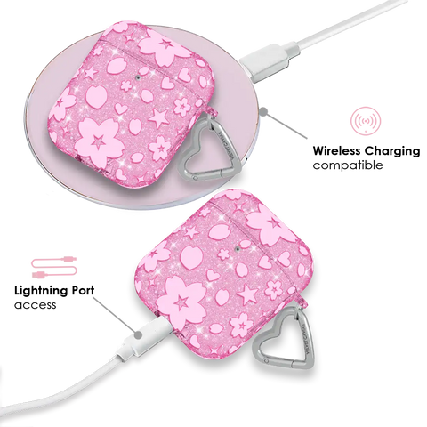 Cherry Blossom Glitter AirPod Case