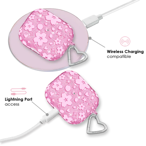 Cherry Blossom Glitter AirPod Case