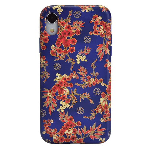 Cherry Blossom Floral Chrome iPhone Case