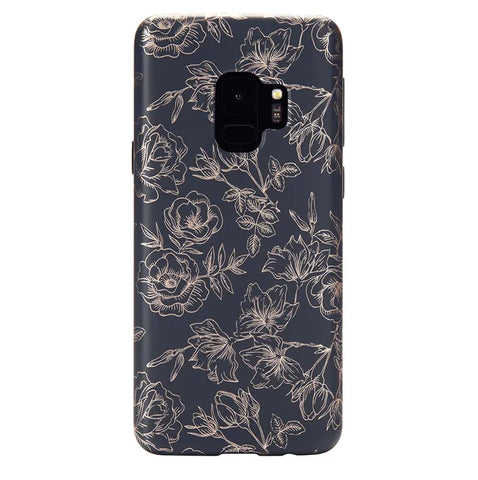 Floral Rose Gold Chrome Samsung Galaxy Case