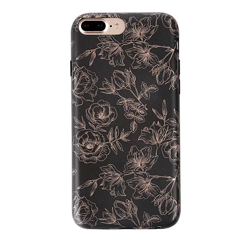 Floral Rose Gold Chrome iPhone Case