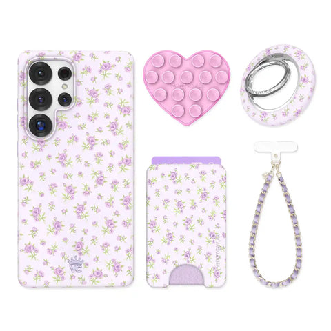 Dainty Lilac Floral Samsung Bundle Set