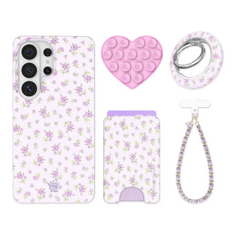 Dainty Lilac Floral Samsung Bundle Set