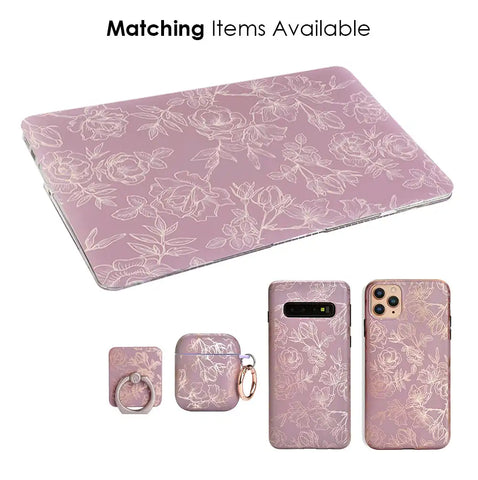 Dusty Rose Floral MacBook Case