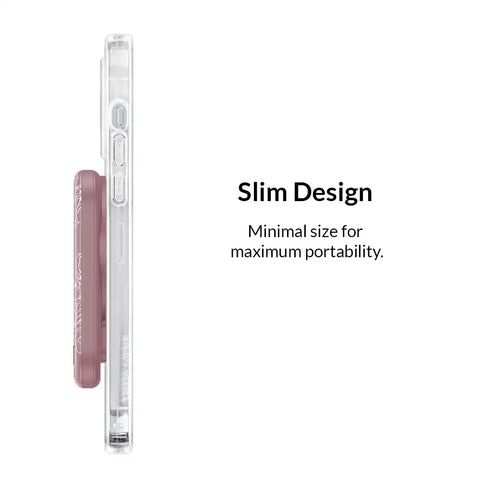 Dusty Rose Chrome Floral Portable MagSafe Charger Power Pack