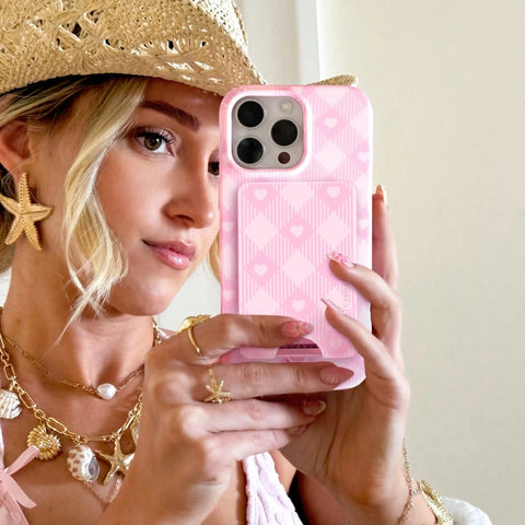 Dolly Pink Gingham MagSafe Wallet