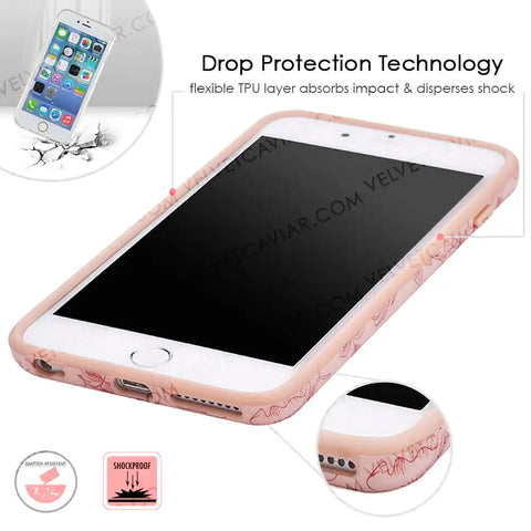 Nude Red Chrome Floral iPhone Case